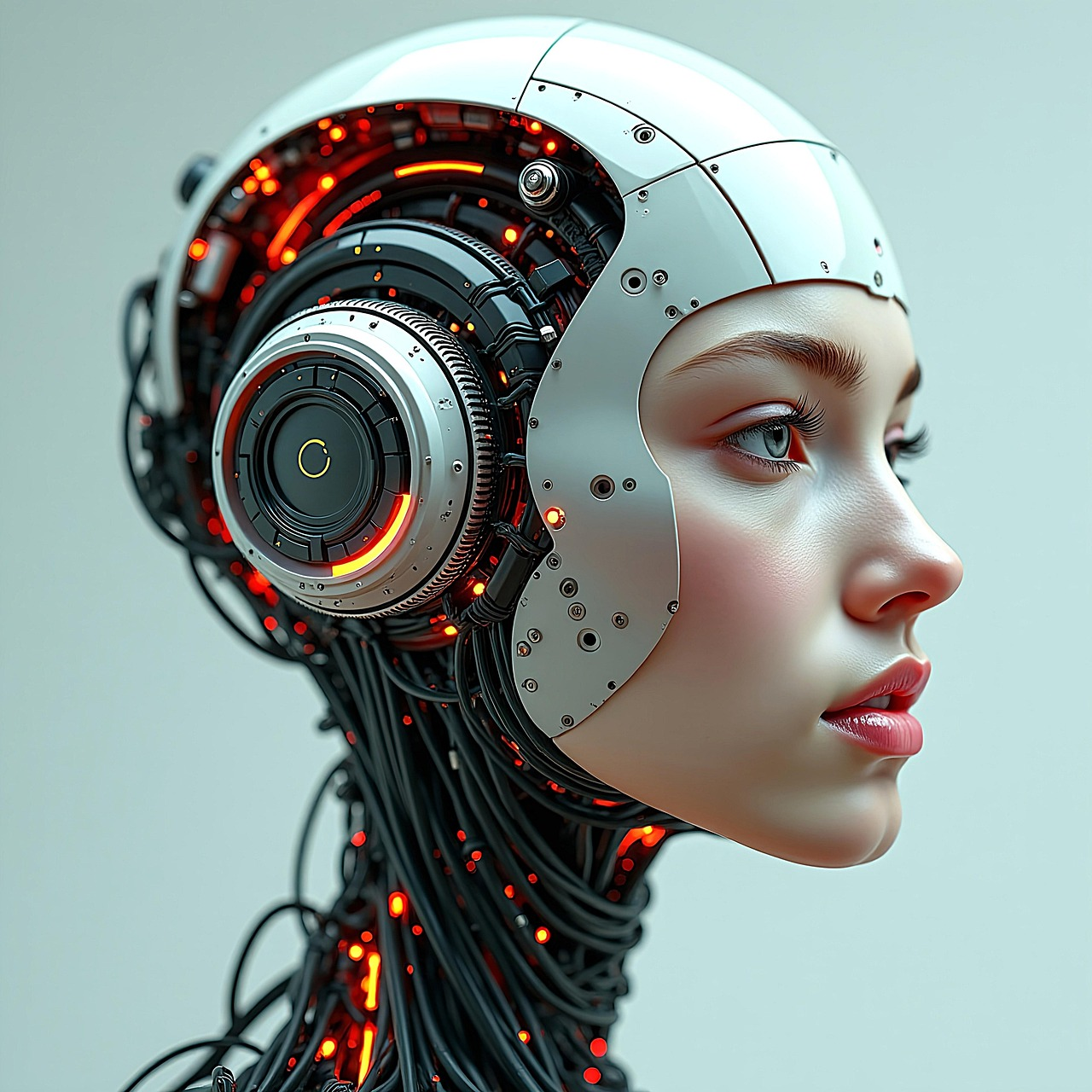 Cyborg avatar representing artificial intelligence